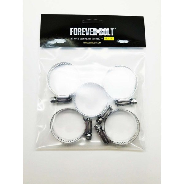 Foreverbolt 13/16 in to 1-3/4 in. SAE 20 Silver Hose Clamp Stainless Steel Band FBHCLP20P5